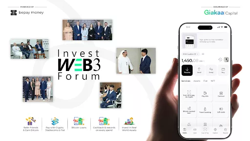 bepay money powers Invest Web3 Forum 2025 in Dubai, launches $1m BTC rewards, merchant settlement innovations
